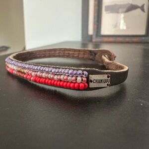Chan Luu Single Wrap Leather Beaded Bracelet